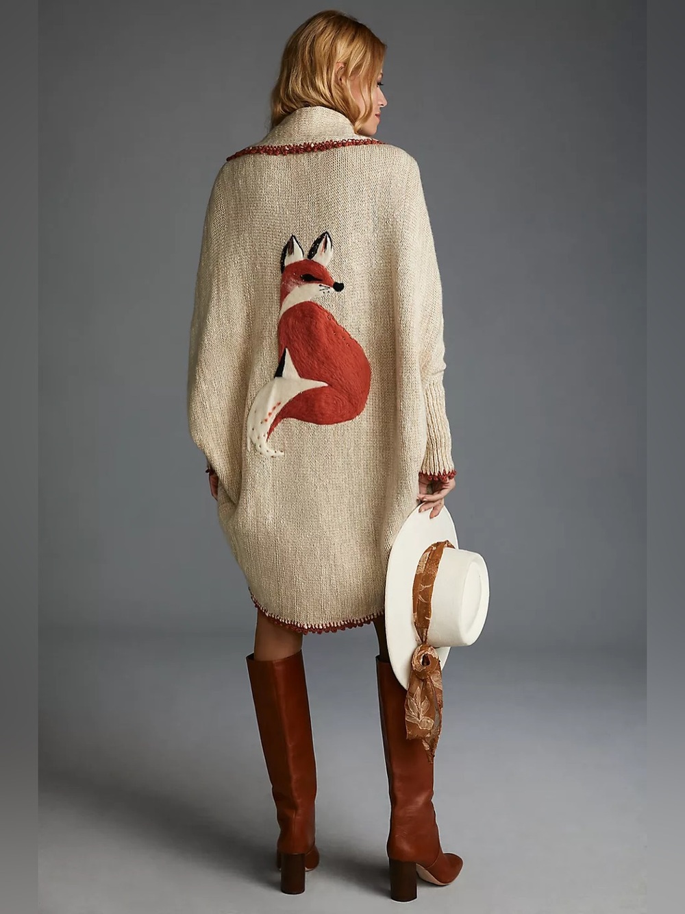Anthropologie Fox Cardigan Sweater (Size M/L) - Picture 3 of 10